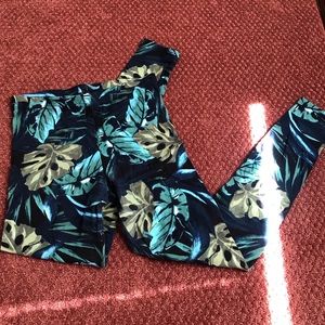 JUNGLE PLANT PRINT TIGHTS